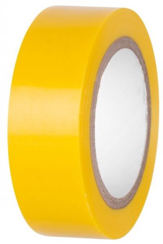Szalag E180YEL, sárga, szigetelő, ragasztó, 19 mm, L-10 m, PVC