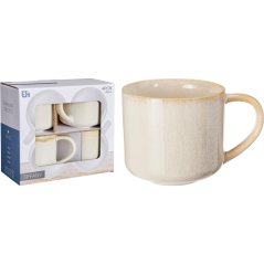 Sada hrnků 4 ks 330 ml béžová Sada hrnků 4 ks 330 ml béžová