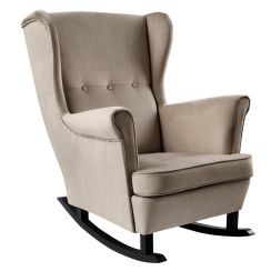 Gugalni stol s krili, bež/črna, TEJA