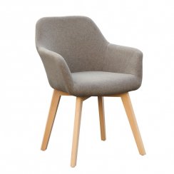 Dizajnerska fotelja, smeđa/bukva, CLORIN NOVO - PRODAJA