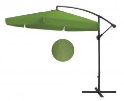 Umbrela de soare 300 cm verde deschis lateral BANANA cu baza. KLC