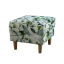 Krilni stol s taburejem, tkanina z vzorcem zelenih listov, ASTRID