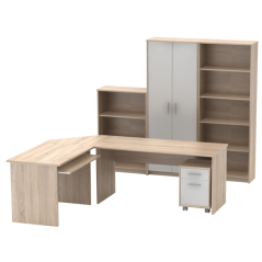Büroset, Sonoma-Eiche/Weiß, JOHAN 2 NEU