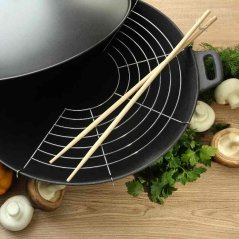 36 cm-es öntöttvas wok kiegészítőkkel, 5 darabos szett