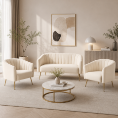 Design fotel, bézs Velvet szövet/gold króm-arany, BAGY