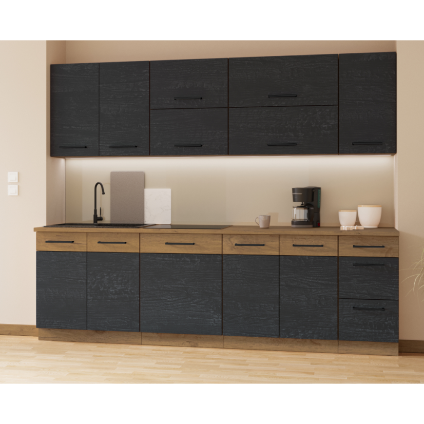 Oberschrank, Eiche Lancelot/Grau matt, VEGA 50 GU-36 1F