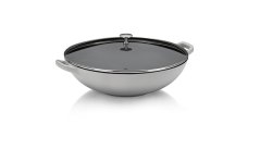 Wok litinový s poklicí CALIDO 36 cm šedá Wok litinový s poklicí CALIDO 36 cm šedá