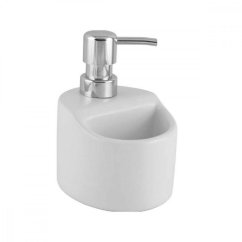 Dozator za sapun/deterdžent 330 ml, sa spremnikom za spužvu, bijeli KLC