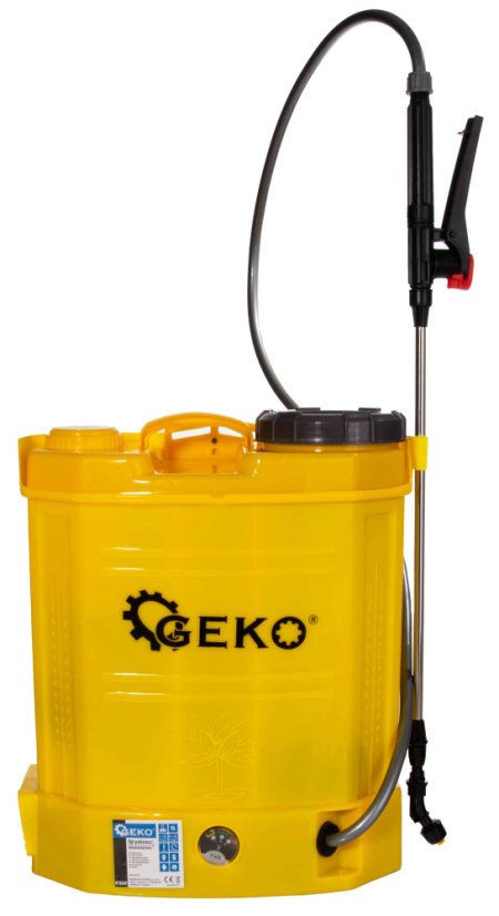 Akkusprühgerät 12 Liter, Akku 12V-8Ah, gelb, GEKO