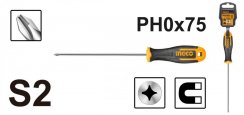 Șurubelniță Phillips 3x75mm PH0 S2 INGCO Industrial