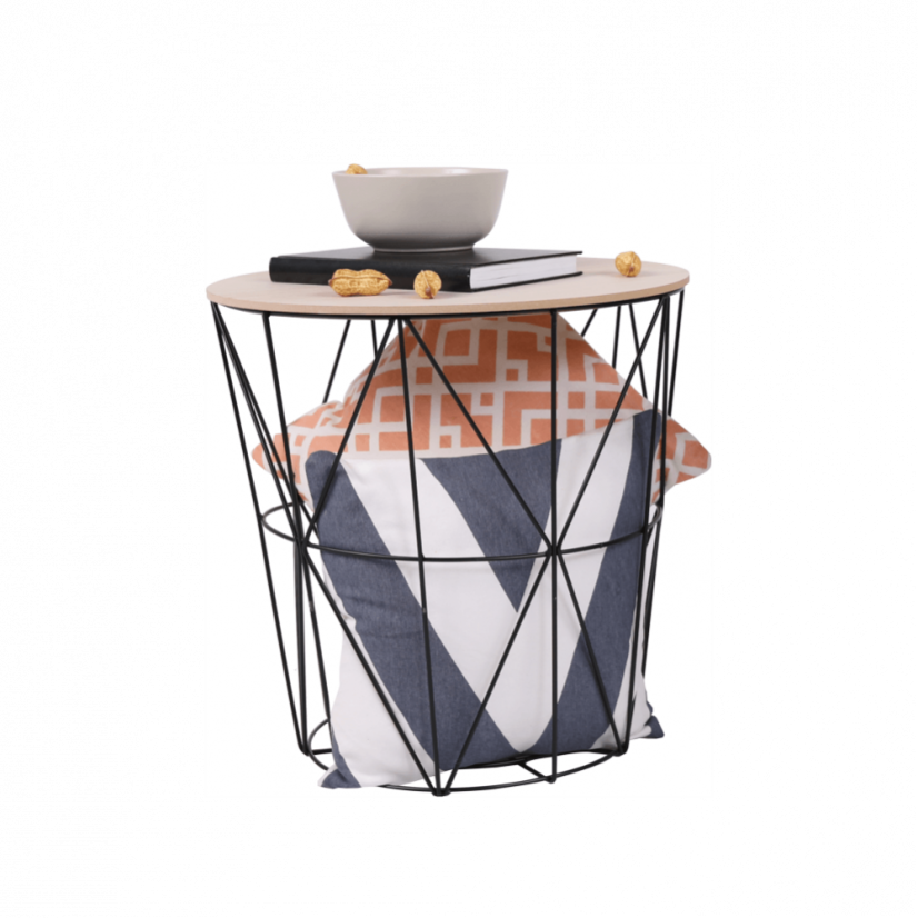 Beistelltisch, Naturmuster/Schwarz, NANDO