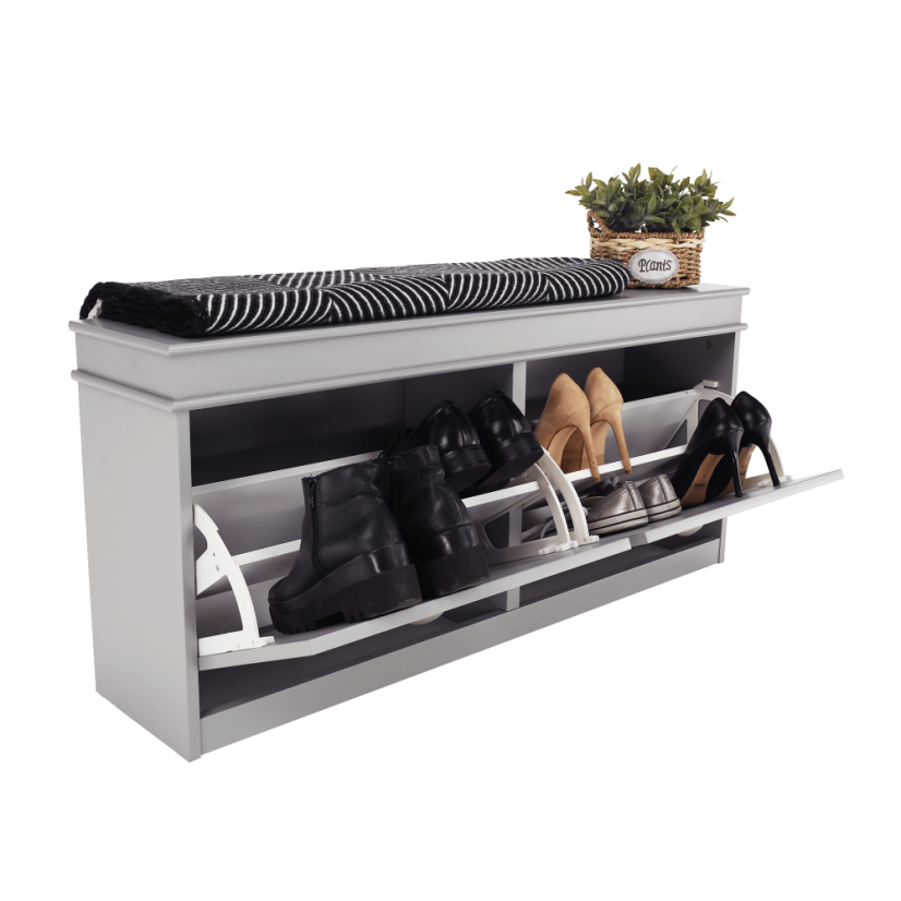 Schuhregal, 2-reihig, grau, SEBER TYP 4 (akce)