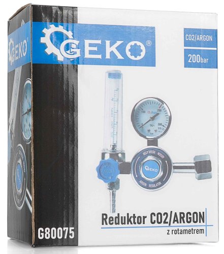 Zawór redukcyjny do CO2/ARGON z rotametrem, GEKO