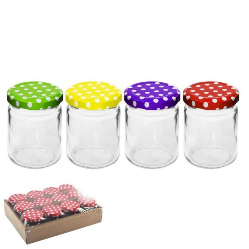 Einmachbecher TO 53 110 ml, Klarglas, 12 Stück, Punktdeckel