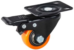 Sada 4 otočných koliesok 40 mm, nosnosť 40 kg - 2 kolieska s brzdou, GEKO (akce)