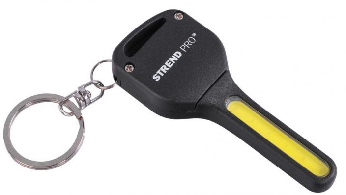 Svítilna Strend Pro Keychain, klíčenka, přívěsek, s magnetem, 60 lm, 75x30 mm, sellbox 24 ks