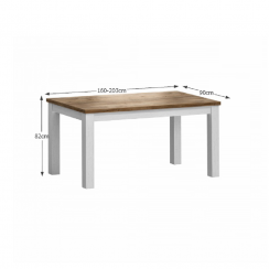 Stůl STD, rozkládací, sosna andersen/dub lefkas, 160-203x90 cm, PROVANCE