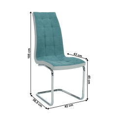 Esszimmerstuhl, Menthol/Grau/Chrom, SALOMA NEU