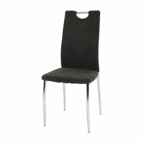 Jídelní židle, hnědošedá látka/chrom, OLIVA NEW