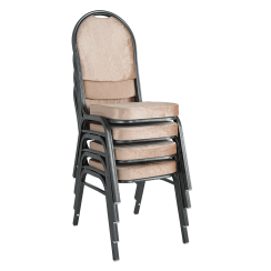 Židle, stohovatelná, látka béžová/rám šedý, JEFF 2 NEW