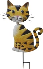 Dekorace MagicHome Mecco, Kočka, plech, zapichovací, 25,5x3,5x61 cm
