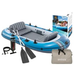 Inflatable boat Excursion 4, 4-person, with pump, 2 oars and bag, INTEX 66324 (akce)