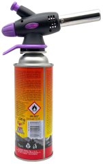 Spájkovacia lampa na plynovú kartušu s piezo zapaľovaním, otočný uzáver, ELICO
