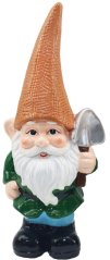 MagicHome dekoracija, Patuljak s narančastim šeširom, keramika, 12,5x8,5x28 cm