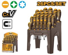 Șurubelniță plată + Phillips CrV 26pcs INGCO