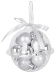 MagicHome božične kroglice, 12 kos, 3 cm, srebrne, za božično drevesce