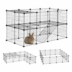 Țarc modular pentru rozătoare, set cu 35 de panouri, negru, Petsi (akce)