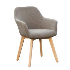 Designer-Sessel, Braun/Buche, CLORIN NEU
