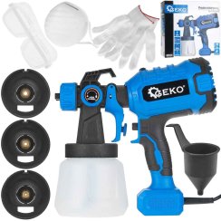 Pistolet do malowania natryskowego 400 W, pojemnik 800 ml, dysza 1,8 i 2,5 mm, GEKO