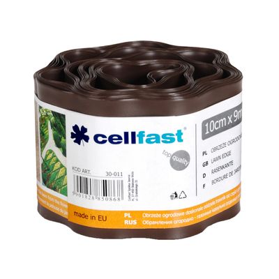 Borduri pentru gazon Cellfast®, maro, 100 mm, L-9 m, plastic