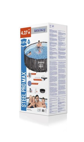 Basen Bestway® Steel Pro MAX, 5614Z, filtr, pompa, drabina, plandeka, 4,27mx 1,07m