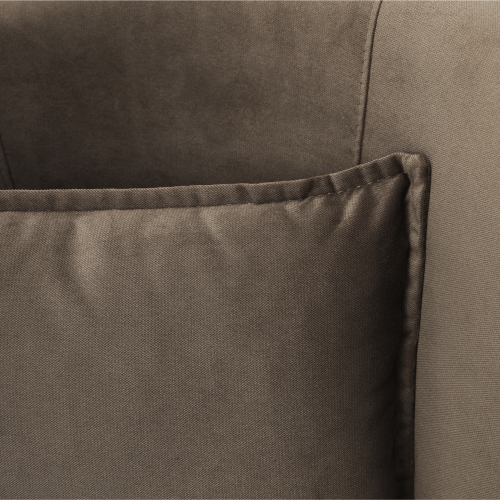 Fotelj v stilu Art Deco, taupe rjavo-siva tkanina Paros/hrast, OKROGLO NOVO