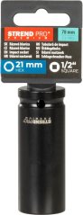 Nadstavec Strend Pro Premium, rázový, predĺžený, 1/2", 6-hran, CrMO, 21 mm