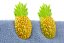 Skřipce na plážové osušky, 12x7x5cm, 2 ks, ananasy
