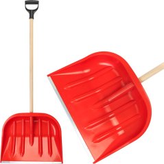 Strugalica za snjegovića D 470x370 mm, lopata za snijeg, PVC, metalna šipka, strugalica, drvena drška D 100 cm, mix boja, RASTAVLJENO