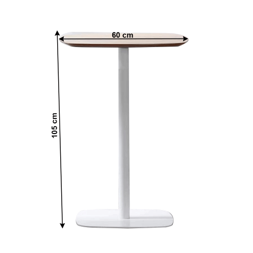 Barový stůl, dub/bílá, MDF/kov, průměr 60 cm, HARLOV