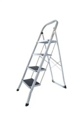 Stahlleiter, 4-Punkt, einseitig begehbar, mit Plattform