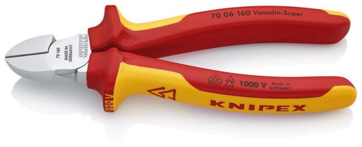 Fogó KNIPEX 70 06 160, 160 mm, krimpelés, oldalsó, CrV, VDE 1000V