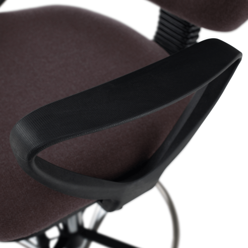 Vyvýšená pracovná stolička, hnedá/čierna, TAMBER
