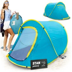 Cort Strend Pro, pliabil, plajă, albastru-galben, 220x120x95 cm