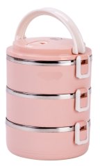 Kutija za ručak MagicHome LB933, 3 pretinca, 1,5 litara, roza