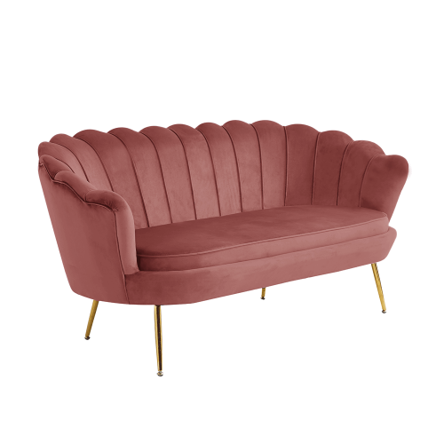 Luxussofa, 2,5 Sitze, rosa/gold, Art Deco, NOBLIN