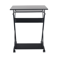Mobiler PC-Tisch/Gaming-Tisch mit Rollen, schwarz, TARAK