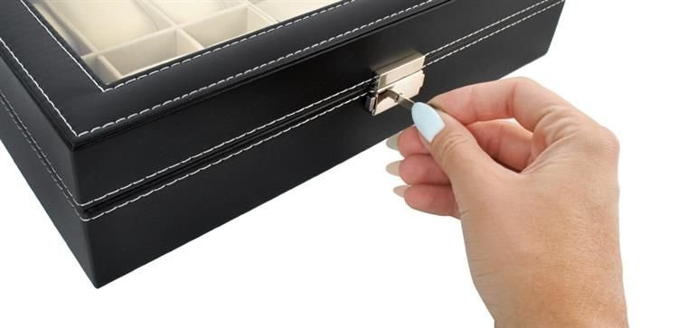 Uhren- und Brillenetui, schwarz