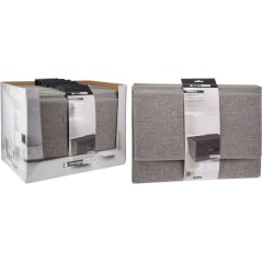 Cutie de depozitare cu capac, 44 x 33 x 22 cm, din material textil, gri