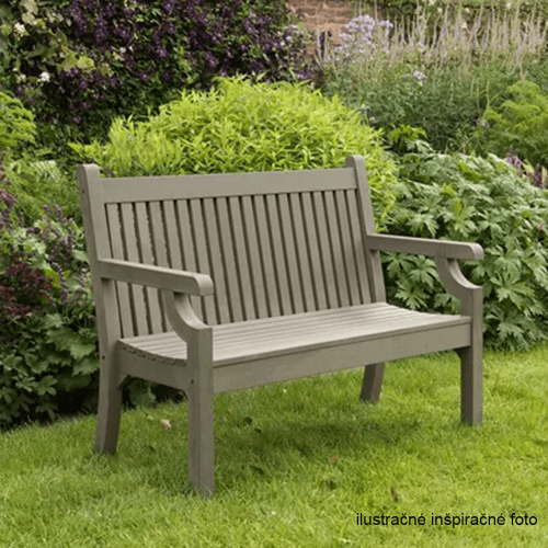 Drevená záhradná lavička, sivá, 124 cm, KOLNA